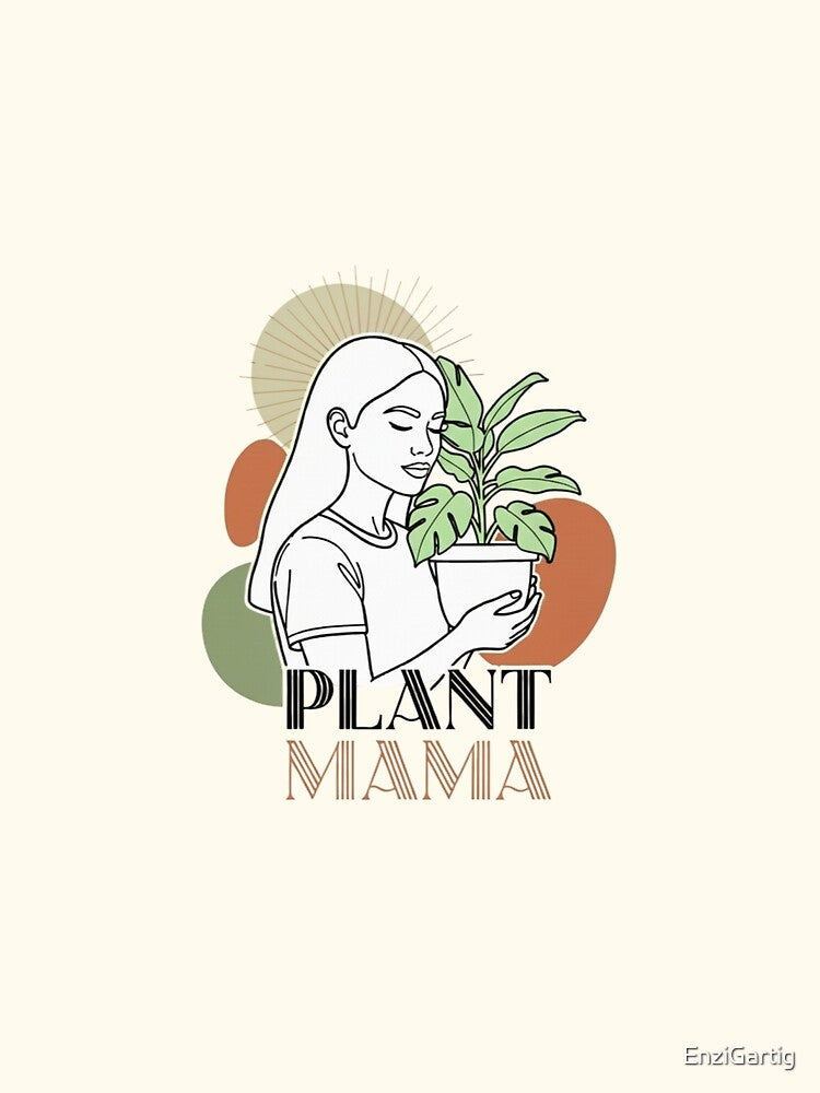 Plant Mama Boho Line Art Design for Plant Lovers by EnziGartig