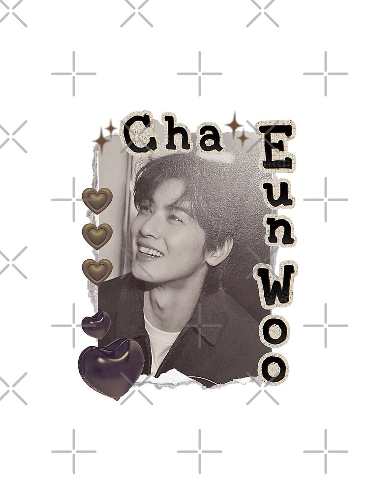 Cha Eun-woo: Korean Drama Actor Scrapbook Collage Cozy Y2K Vintage Design by HELL0WBELLO