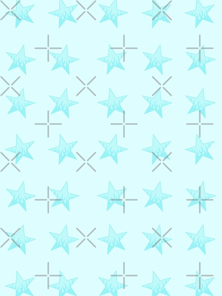 Pack of turquoise stars with cute flames by Pastel-PaletteD