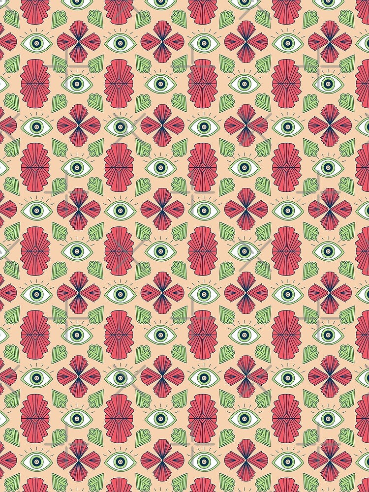 Seamless Mystical Eye and Ornamental Retro Pattern by Rômulo Queiroz