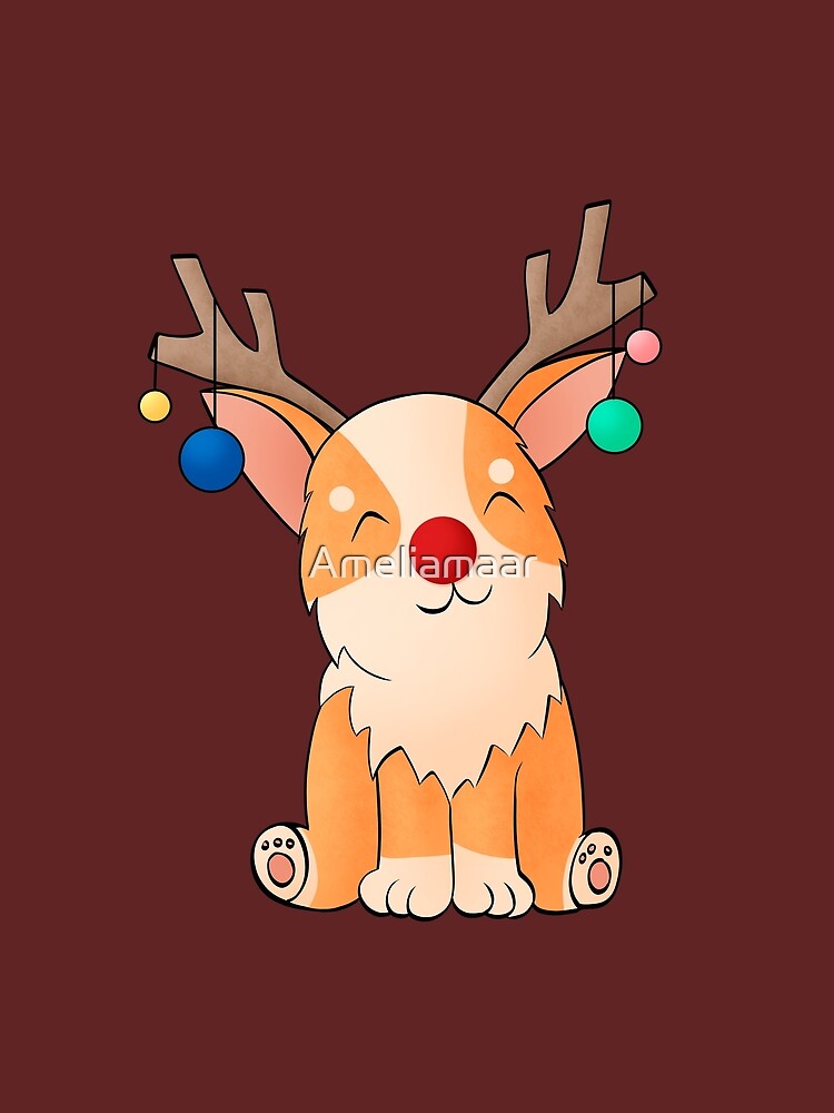 Raindeer Corgi by Ameliamaar