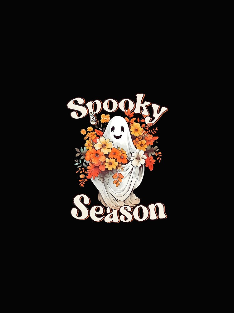 Retro Groovy Halloween Cute Ghost Spooky Season Funny by mainana78