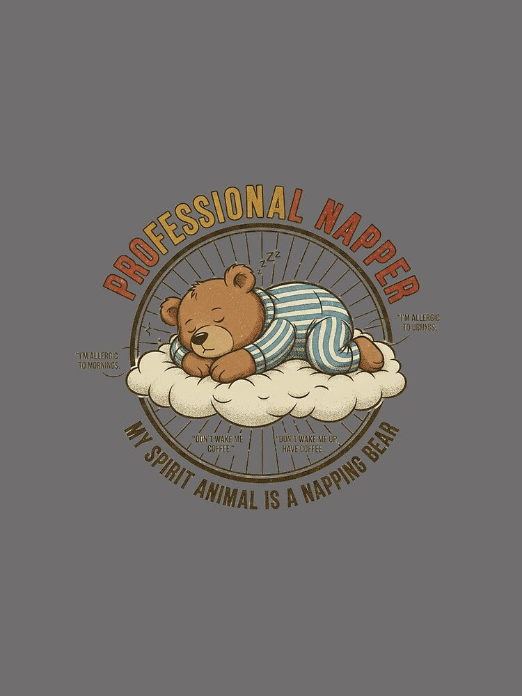 Professional Napper Bear – Funny Sleepy Spirit Animal 90s Vintage Graphic by FakeJoo