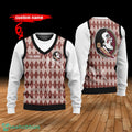 Florida State Seminoles Custom Name New Style Sweater Ghile Style 3D Print Christmas Sweater