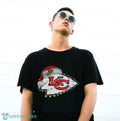 Funny Santa Kansas City Chiefs logo light Christmas Shirt