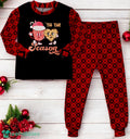 Cocoa Mug and Cookie Tis the Season Groovy Christmas Family Matching Pajama Set