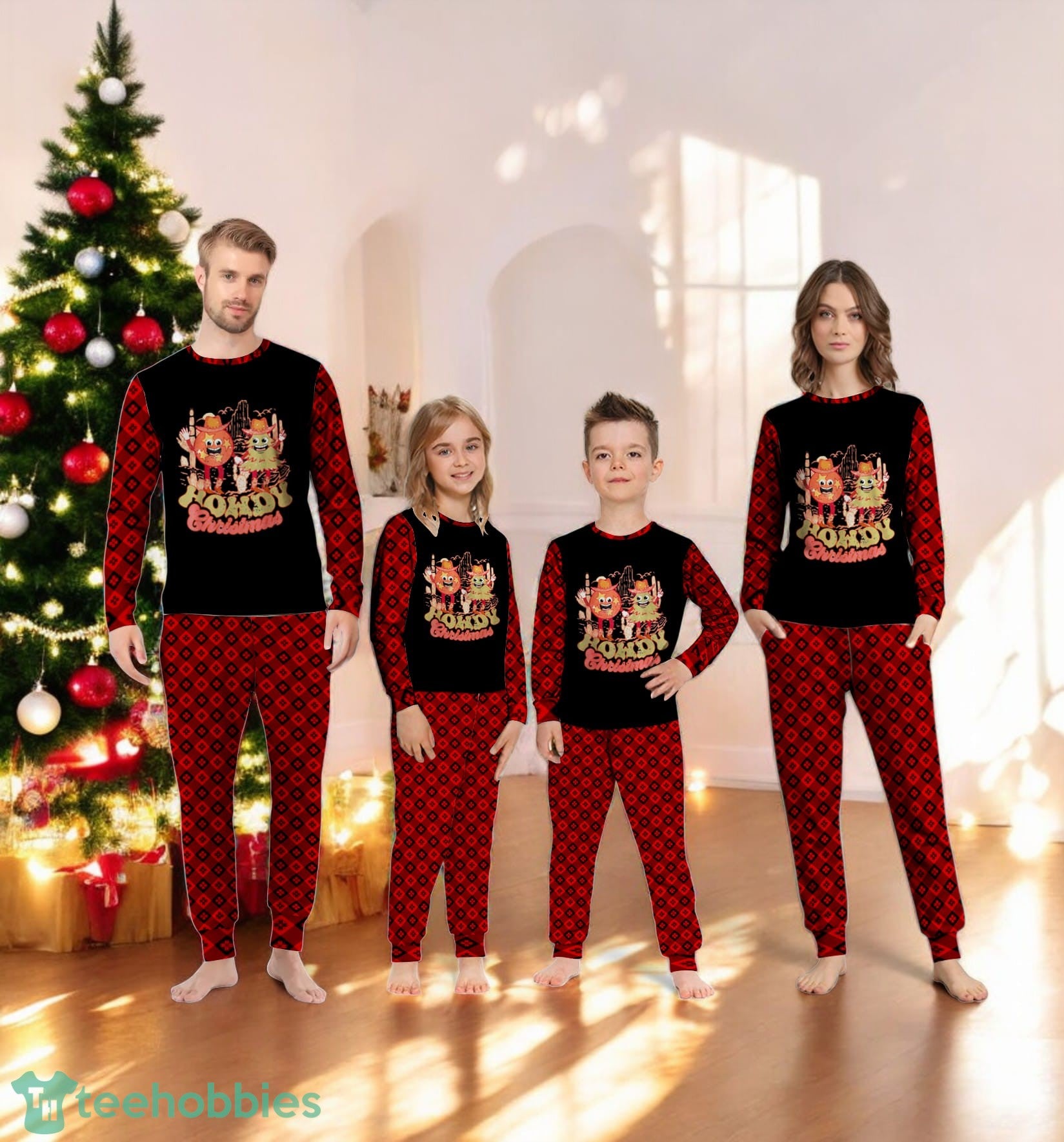 Howdy Christmas Tree and Cooki Family Matching Pajama Set