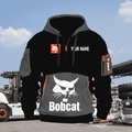 Bobcat Personalized Name Gray Black Tactical Hoodie