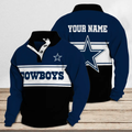 Dallas Football Custom Name Stand Collar Sweatshirt