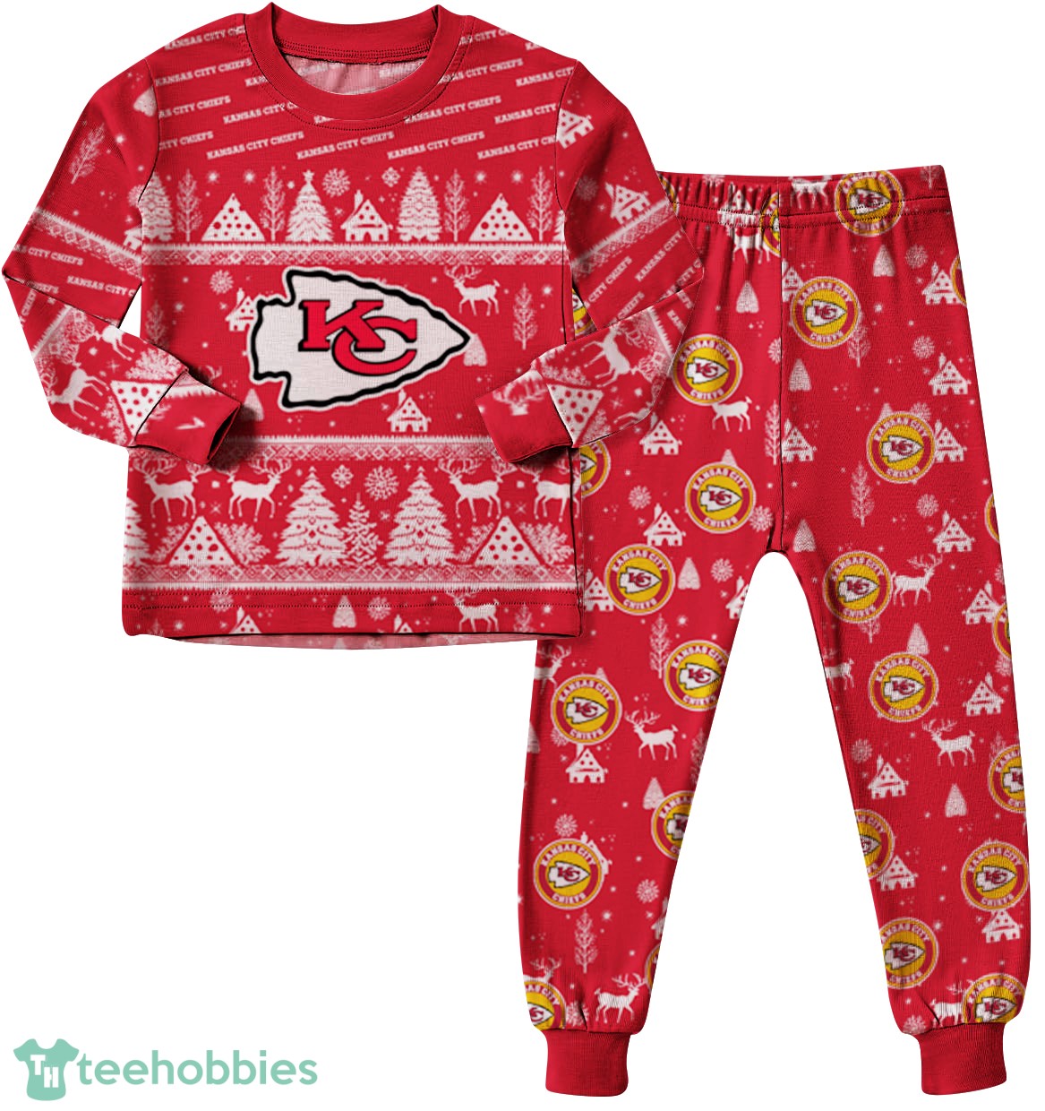 Kansas City Chiefs Christmas Pattern Family Matching Pajamas Sets Best Gift For Christmas