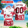 Kansas City Chiefs Hibiscus Flower Hawaii Shirt and Shorts Summer Beach Shirt Custom Name And Number