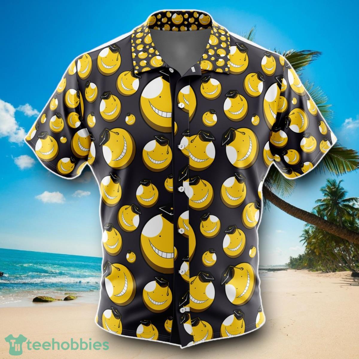 Koro-Sensei Assassination Classroom Men’s Short Sleeve Button Up Hawaiian Shirt Impressive Gift