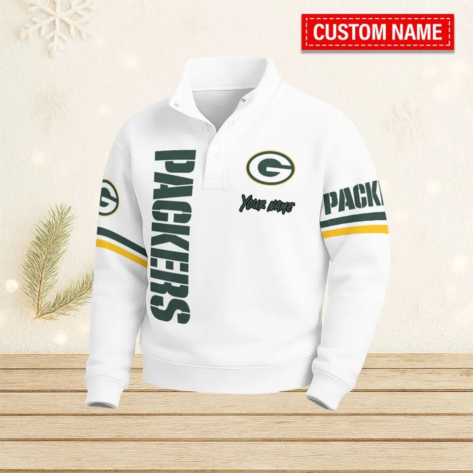 Green Bay Custom Name Stand Collar Sweatshirt
