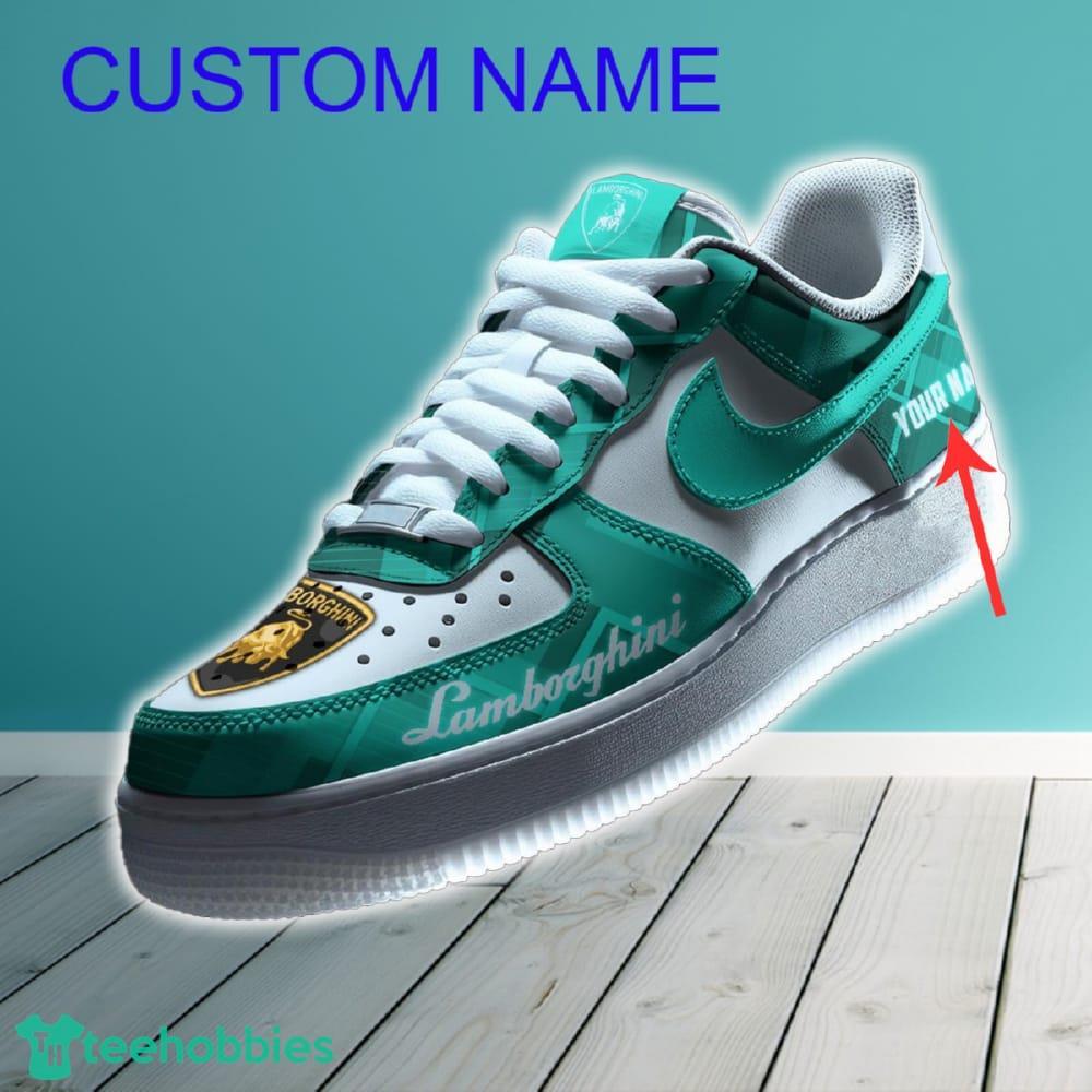 Lamborghini Car Air Force 1 Shoes Green Color For Men Women Custom Name Gift For Fans