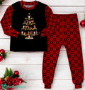Lighting Santa Cowboy Christmas Tree Family Matching Pajama Set