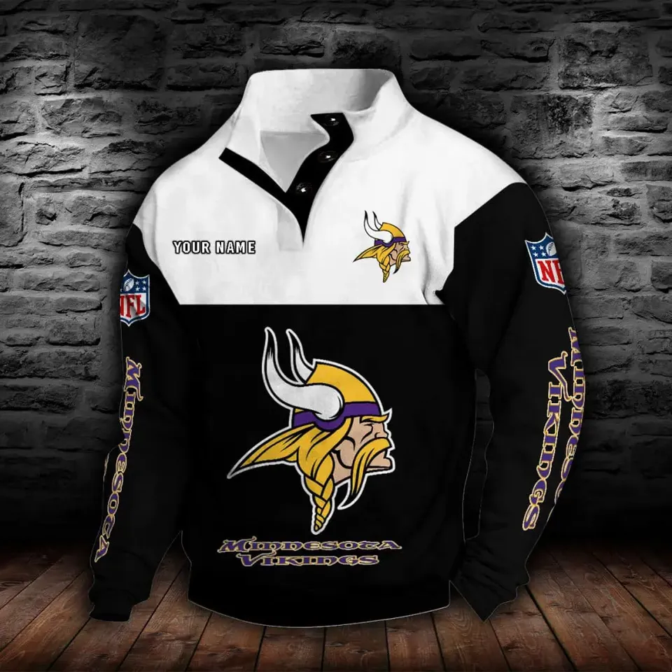 Minnesota Vikings Personalized Stand Collar Sweatshirt