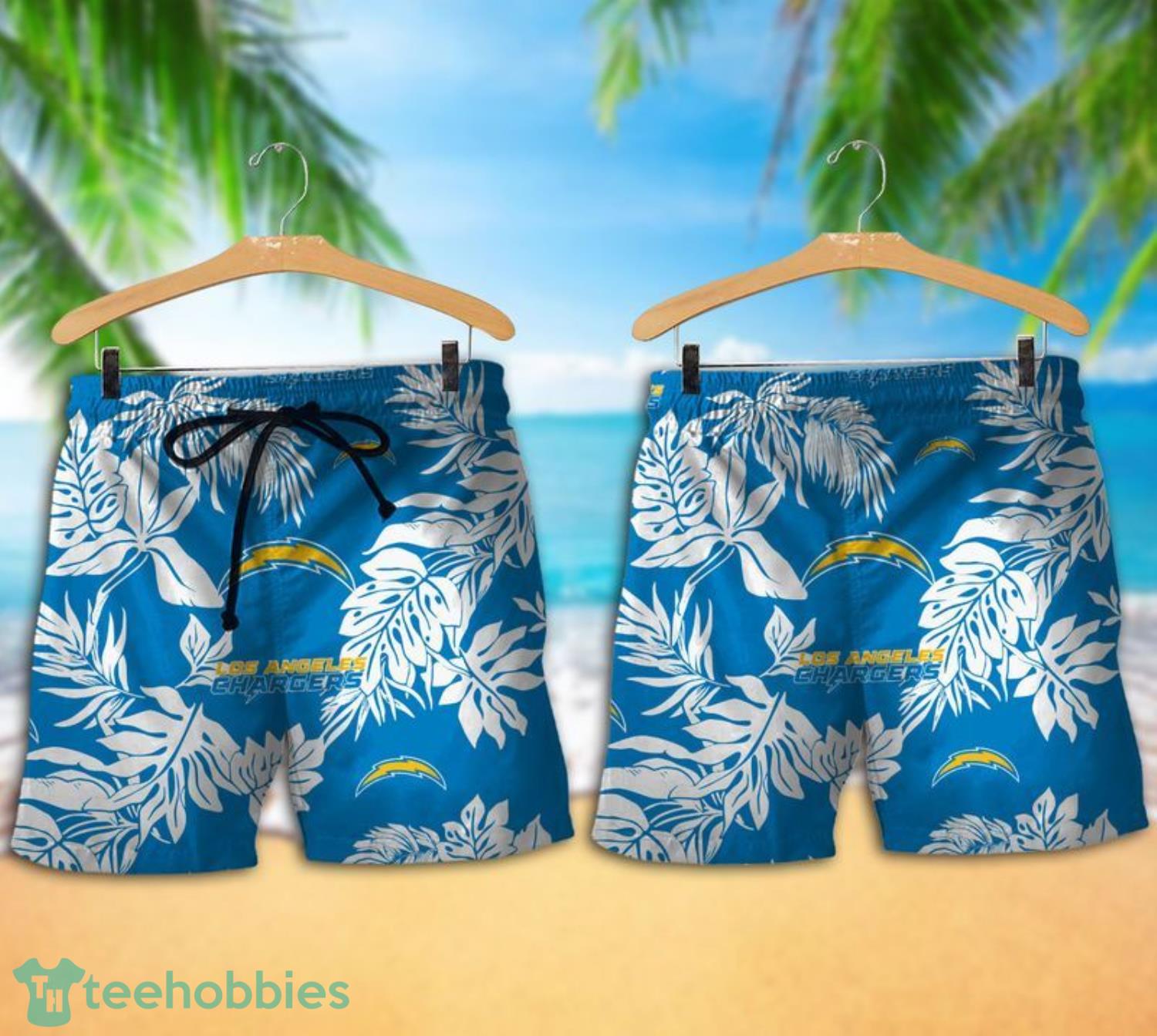 Los Angeles Chargers Tropical Pattern Combo Hawaii Shirt and Shorts For Fans