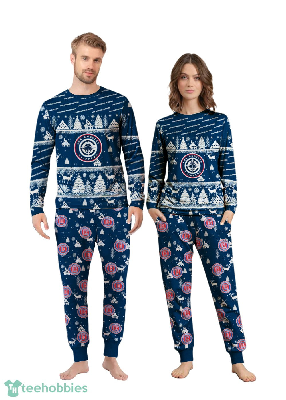 Los Angeles Clippers Christmas Pattern Family Matching Pajamas Sets Best Gift For Christmas