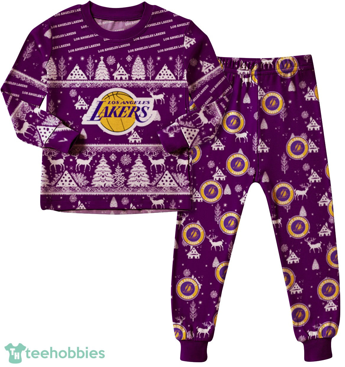 Los Angeles Lakers Christmas Pattern Family Matching Pajamas Sets Best Gift For Christmas