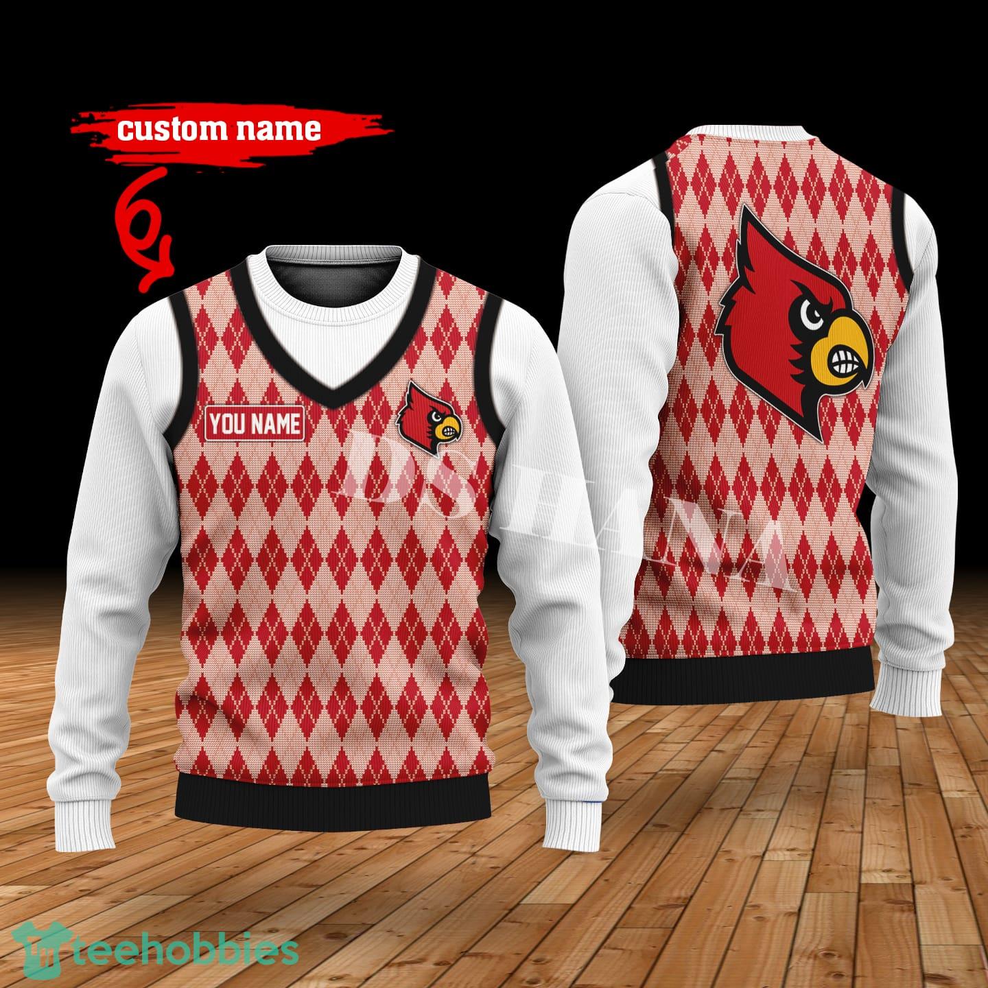 Louisville Cardinals Custom Name New Style Sweater Ghile Style 3D Print Christmas Sweater