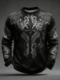 Men's Viking Printed Waffle Long Sleeve Sweatshirt