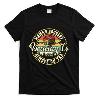 Mama Boobery Breastfeeding Brewery New Mom Brewing Co Retro T-Shirt