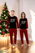 Merry Christmas Leopard Buffalo Red Plaid Family Matching Pajama Set