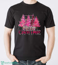 Merry Christmas Pink Christmas Trees Shirt, Christmas Shirt, Leopard Print Christmas Shirt