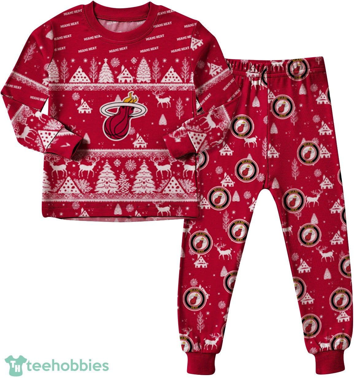 Miami Heat Christmas Pattern Family Matching Pajamas Sets Best Gift For Christmas