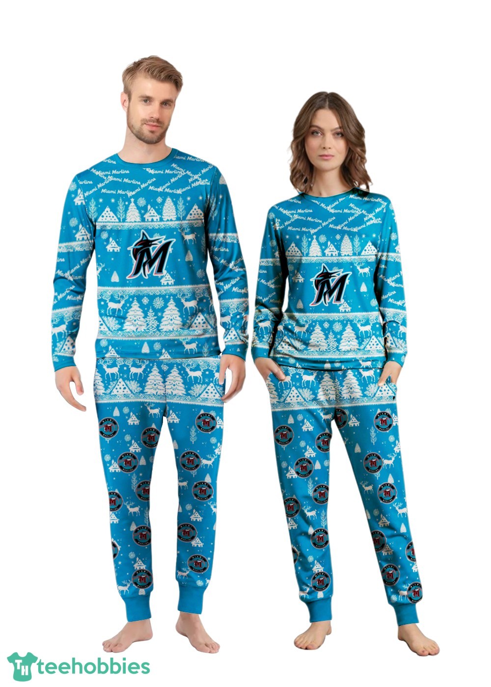 Miami Marlins MLB Christmas Pattern Family Matching Pajamas Sets Best Gift For Christmas