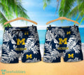 Michigan Wolverines Tropical Pattern Combo Hawaii Shirt and Shorts For Fans