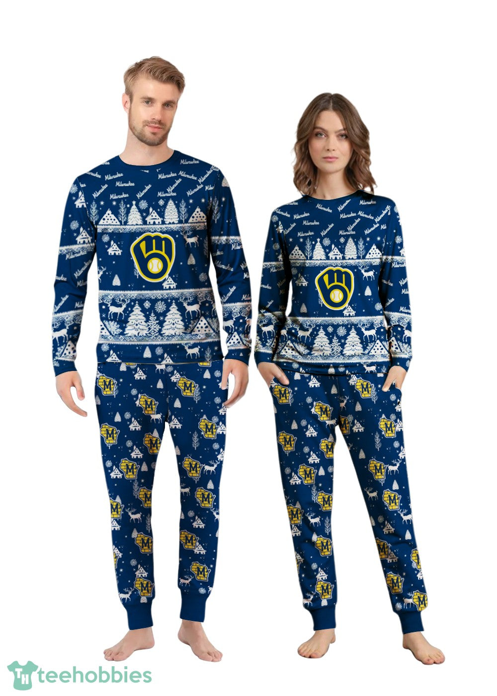 Milwaukee Brewers MLB Christmas Pattern Family Matching Pajamas Sets Best Gift For Christmas