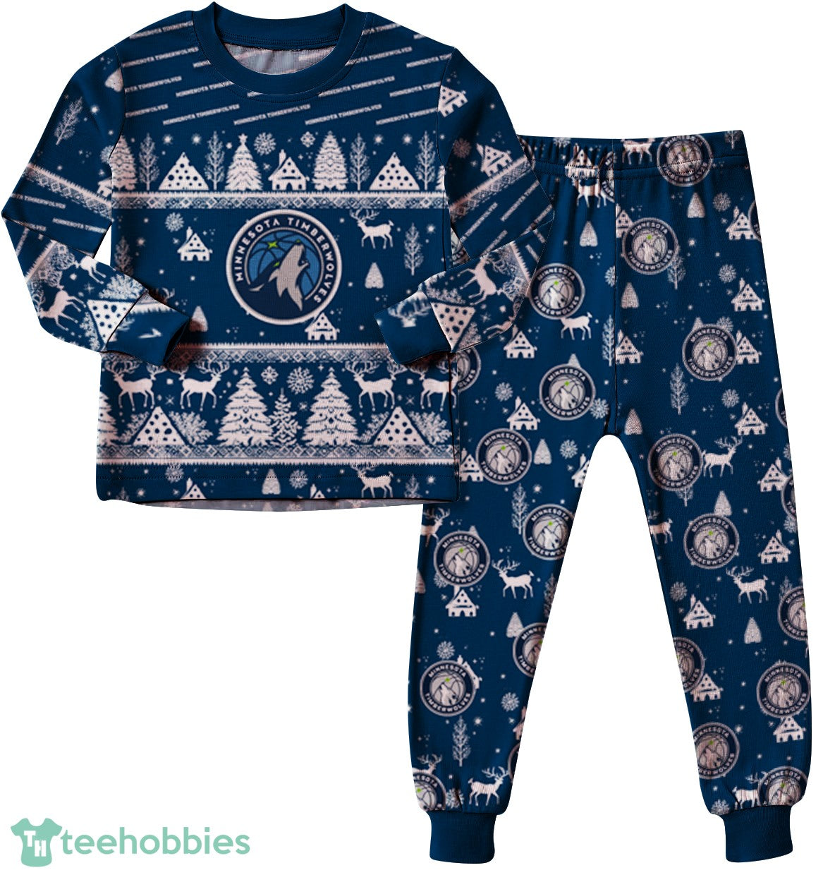Minnesota Timberwolves Christmas Pattern Family Matching Pajamas Sets Best Gift For Christmas