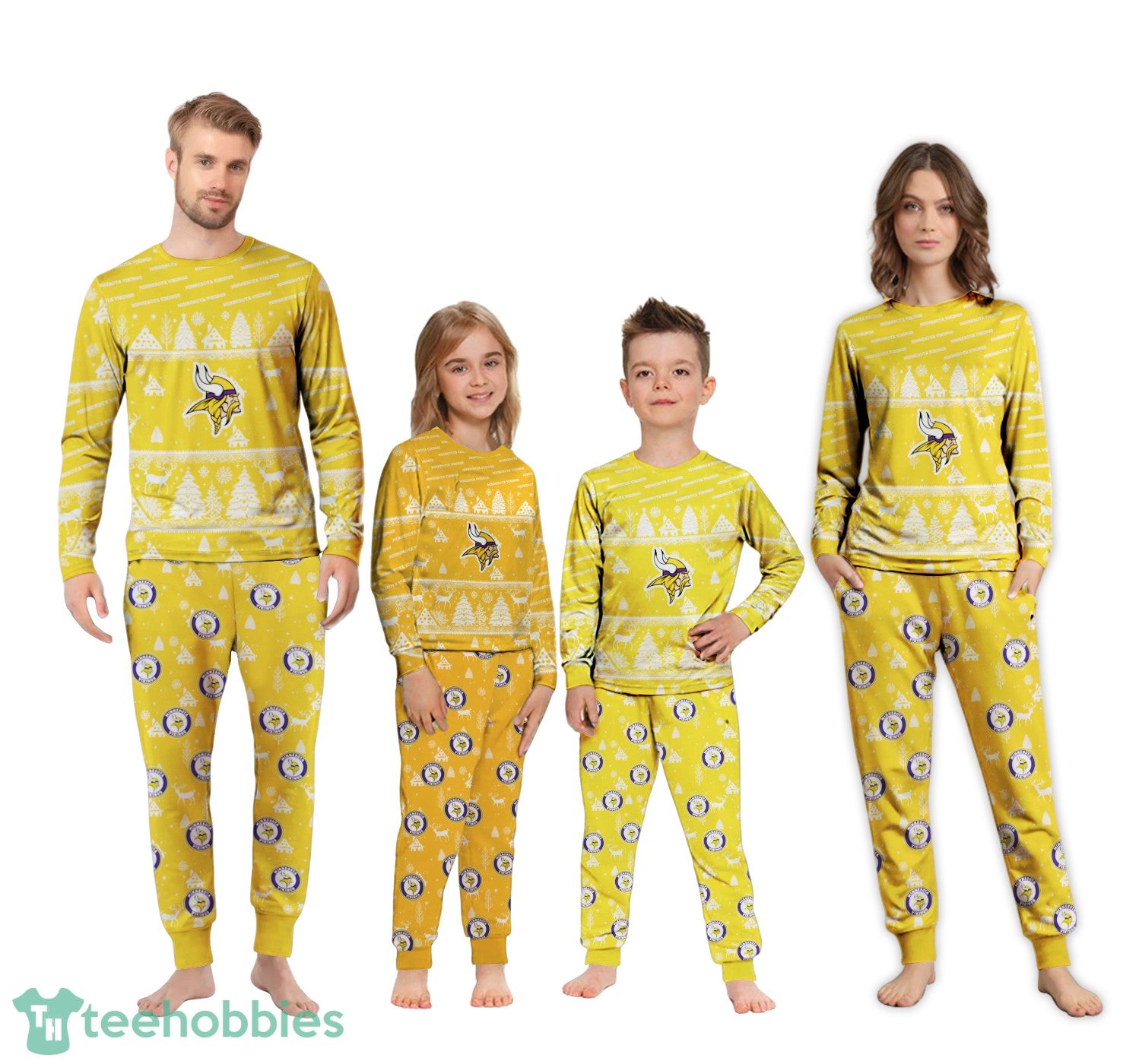 Minnesota Vikings Christmas Pattern Family Matching Pajamas Sets Best Gift For Christmas