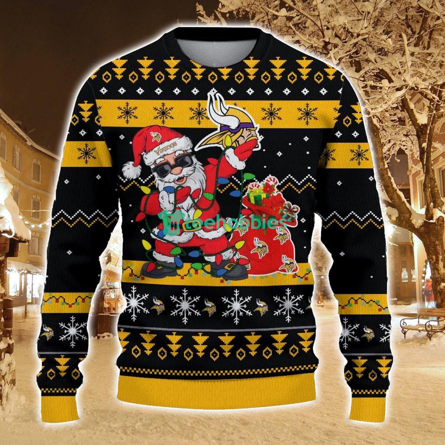 Minnesota Vikings Santa Claus Ugly Christmas Sweater All Printed Sweater For Fans Gift Ideas
