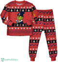 MLB Grinch Cleveland Guardians MLB Custom Name Christmas Knitting Pattern Matching Family Pajamas Set
