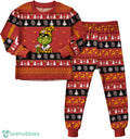 MLB Grinch San Diego Padres MLB Custom Name Christmas Knitting Pattern Matching Family Pajamas Set