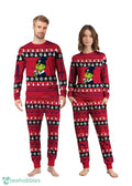 MLB Grinch Winnipeg Jets Custom Name Christmas Knitting Pattern Matching Family Pajamas Set