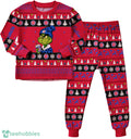 NBA Grinch Detroit Pistons Custom Name Christmas Knitting Pattern Matching Family Pajamas Set
