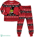 NBA Grinch Portland Trail Blazers Custom Name Christmas Knitting Pattern Matching Family Pajamas Set
