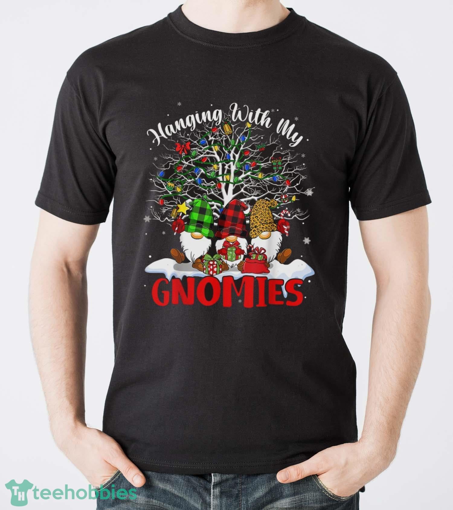 New Funny Christmas Gnome Hanging With My Gnomies Xmas Men Women T Shirts