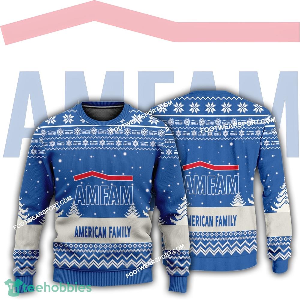 New Logo Amfam Woolen Ugly Christmas Sweater AOP Gift Holidays