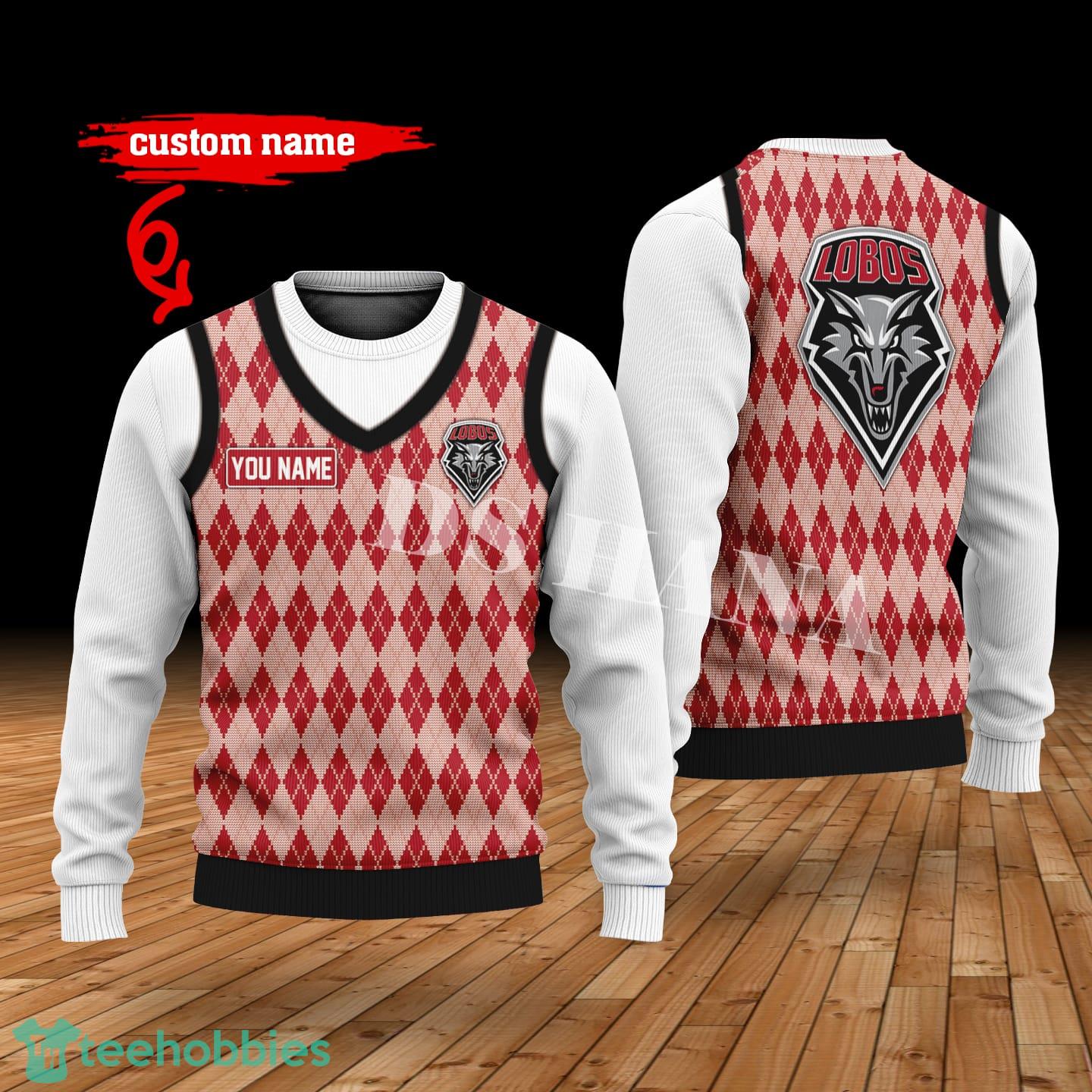 New Mexico Lobos Custom Name New Style Sweater Ghile Style 3D Print Christmas Sweater