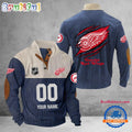 Red Wings Custom Name and Number Corduroy Stand Collar Sweatshirt