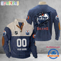 Edmonton Hockey Team Corduroy Stand Collar Sweatshirt with Custom Name and Number