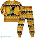 NHL Grinch Boston Bruins Custom Name Christmas Knitting Pattern Matching Family Pajamas Set