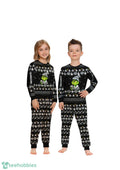 NHL Grinch Los Angeles Kings Custom Name Christmas Knitting Pattern Matching Family Pajamas Set