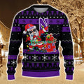 Northwestern Wildcats Santa Claus Ugly Christmas Sweater All Printed Sweater For Fans Gift Ideas