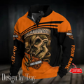 Haarleyy Davidson with Skull Pattern Stand Collar Sweatshirt
