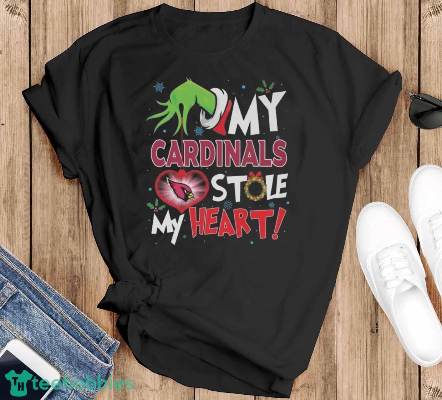 Grinch Hand My Arizona Cardinals Stole My Heart Football 2024 Shirt
